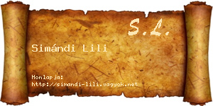 Simándi Lili névjegykártya