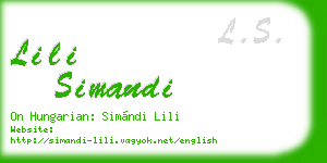 lili simandi business card